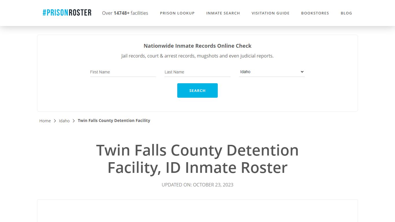 Twin Falls County Detention Facility, ID Inmate Roster - Prisonroster